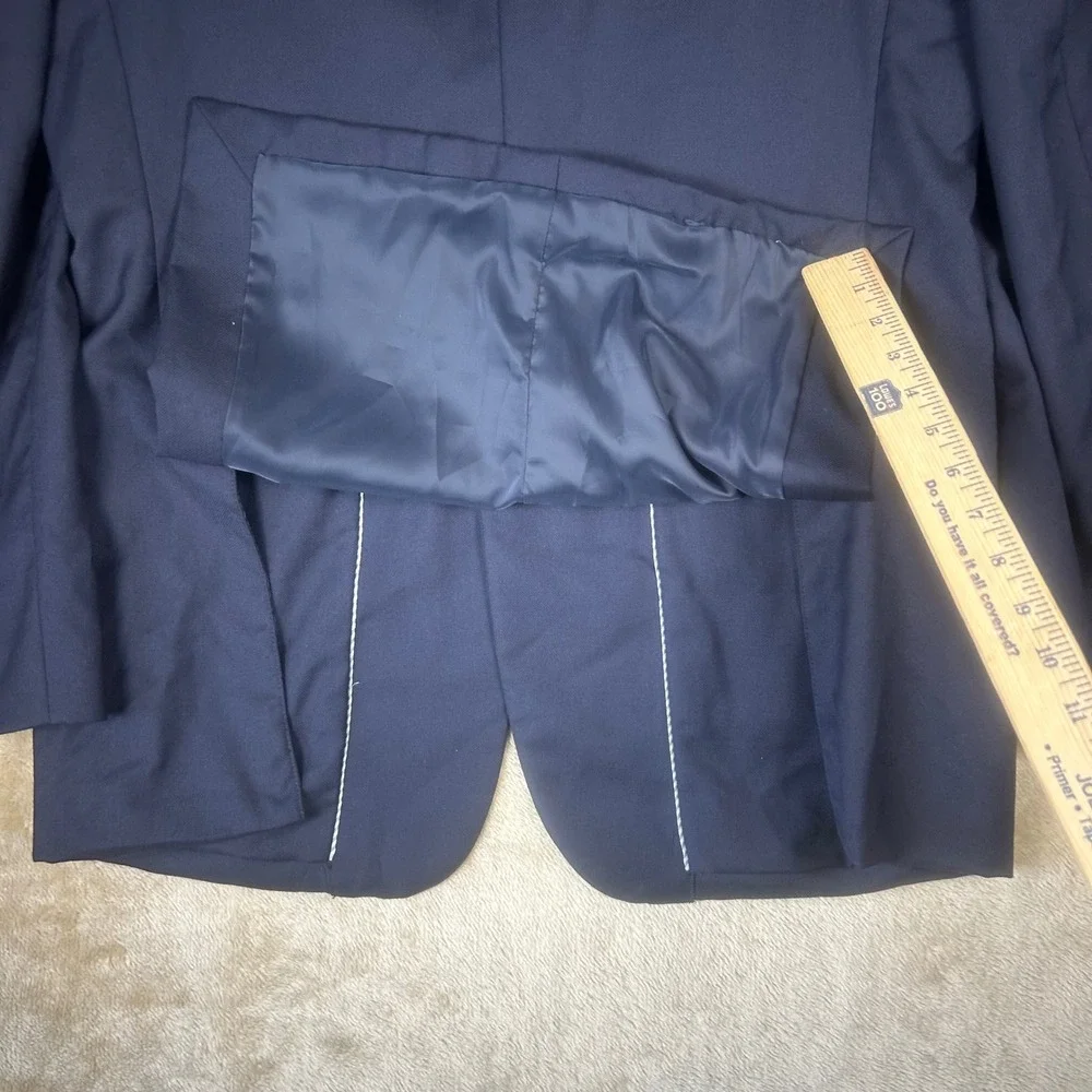 Jos A Bank 42 X-Long Wool Traveler‎ Utility Blazer Navy Blue Tailored Fit